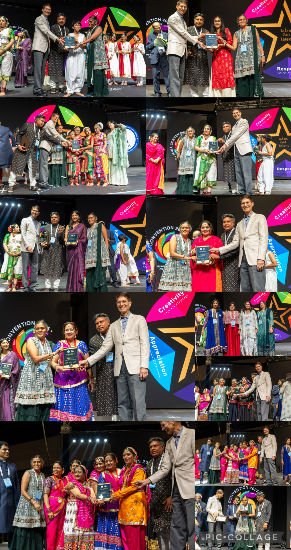 2025 finalists receiving their Jains Got Talent awards on stage.